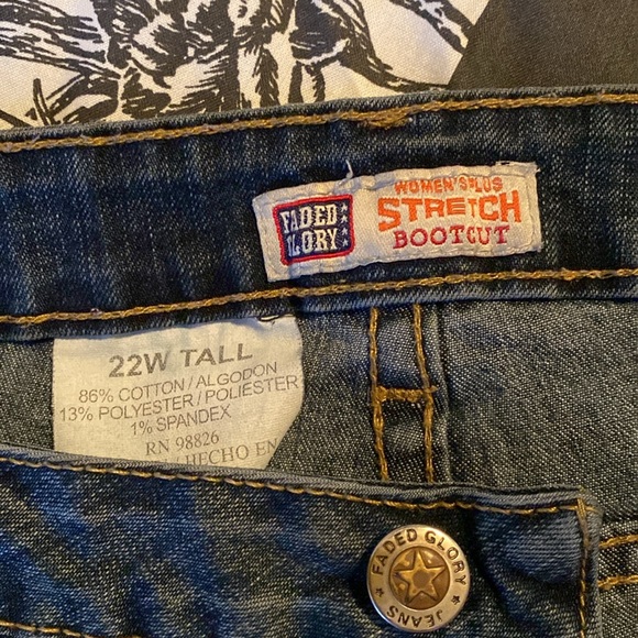 Faded Glory Women’s Jeans Size 22W Tall - Picture 4 of 5